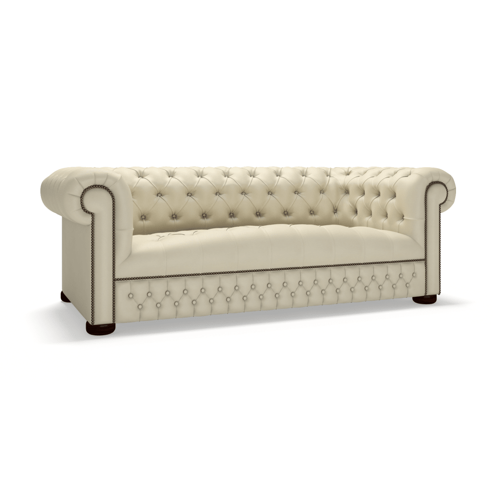The Saxon Heritage Stanhope 3 Seater Sofa | Handcrafted Leather Chesterfield Sofa - EB London