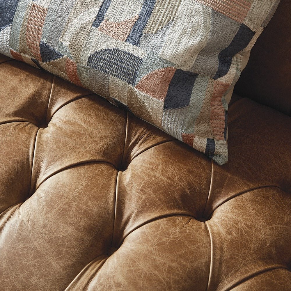 The Saxon Heritage Stanhope 3 Seater Sofa | Handcrafted Leather Chesterfield Sofa - EB London
