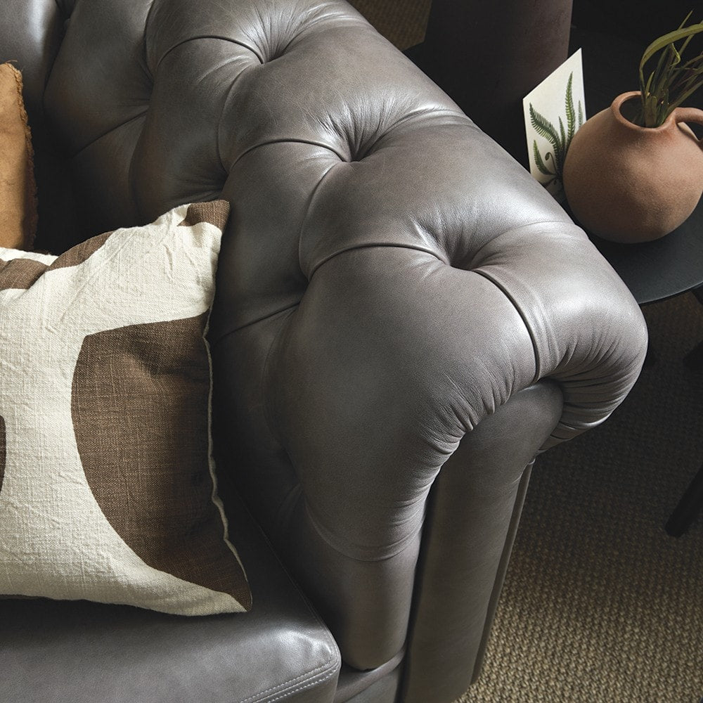 The Saxon Heritage Winchester 3 Seater Sofa | Premium Leather Chesterfield Sofa - EB London