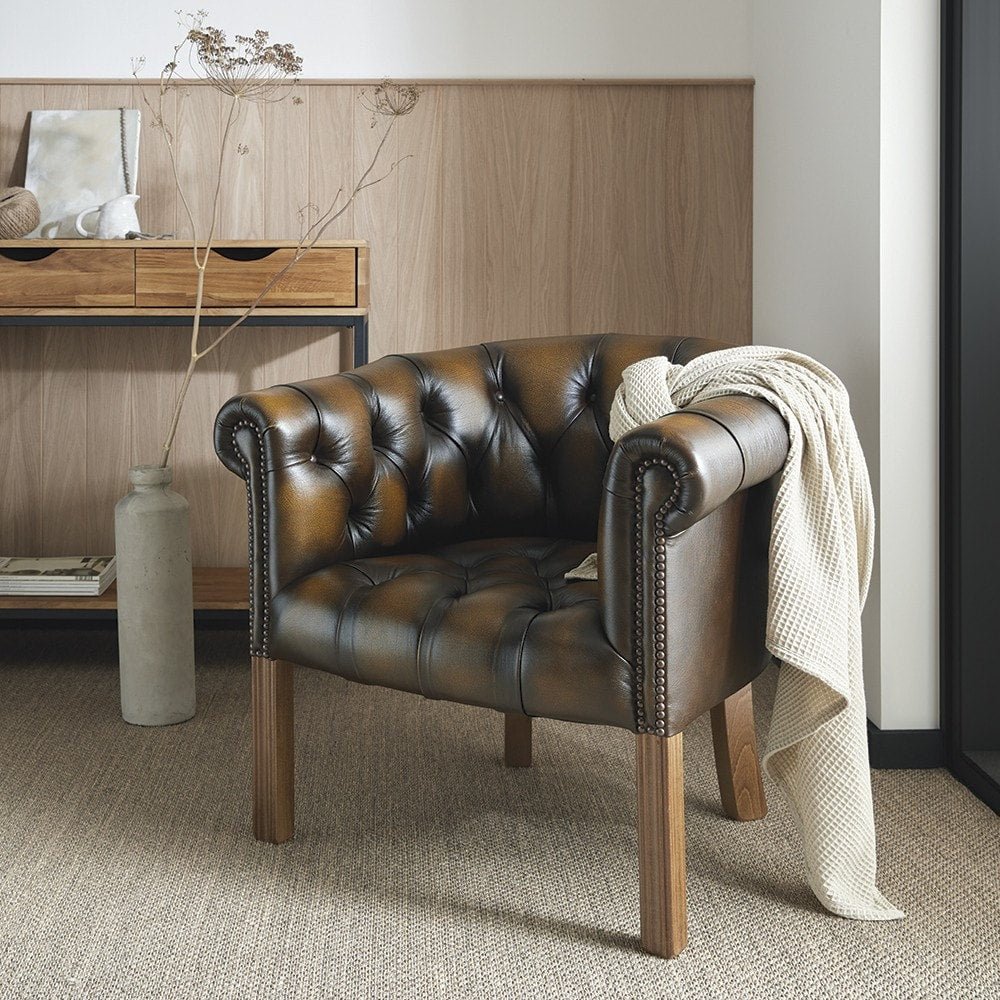 The Saxon Premium Harris Tub Chair | Handcrafted British Upholstered Accent Chair - EB London