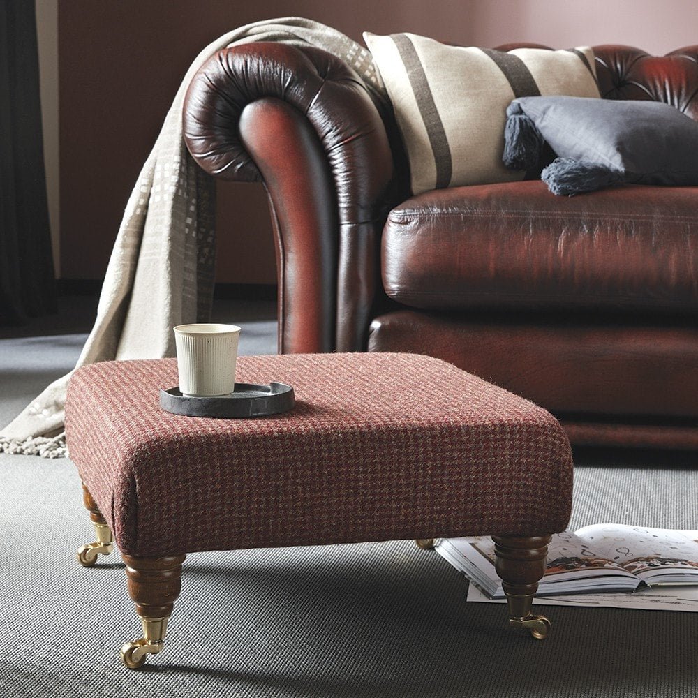 The Saxon Premium Paddington Footstool | Handcrafted British Upholstered Accent Piece - EB London