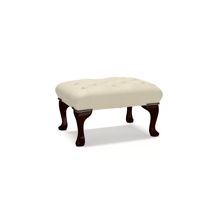 The Saxon Premium Queen Anne Footstool | Handcrafted British Upholstered Accent Piece - EB London
