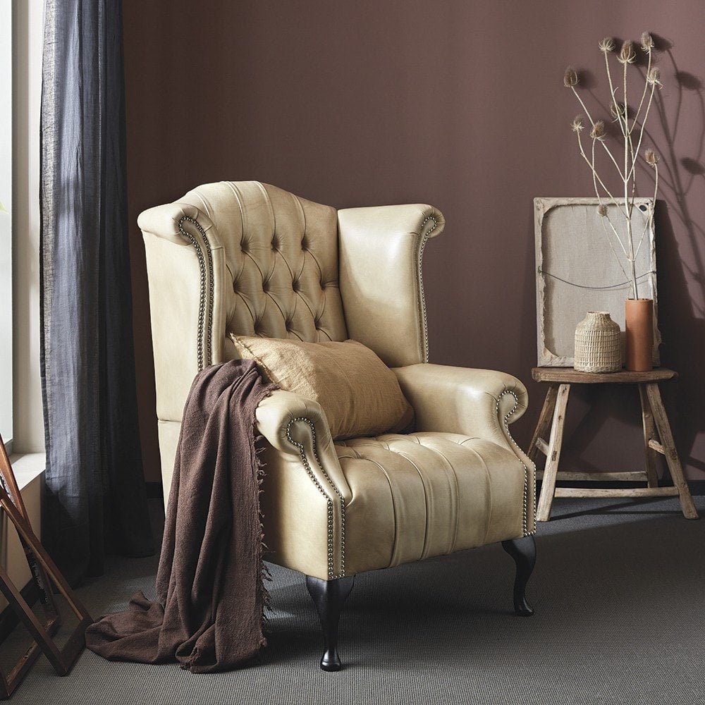 The Saxon Premium Woburn Chair | Hand - Burnished Leather British Accent Chair - EB London