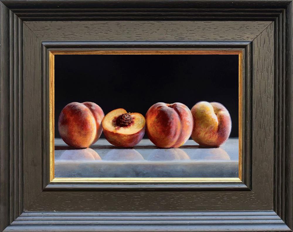 Tony Owens | Row Of Peaches On Marble | Original British Art - EB London