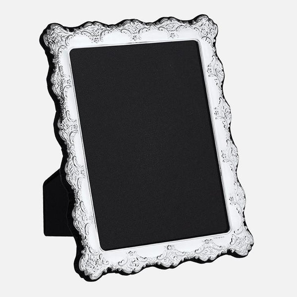 Carrs Silver sterling silver antique reproduction photo frame with grey velvet back, hallmarked, 20cm x 15cm