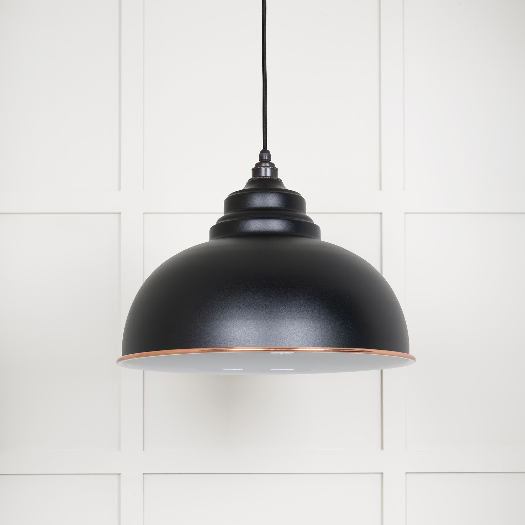 White Gloss Harborne Pendant | Elan Black - From The Anvil - EB London