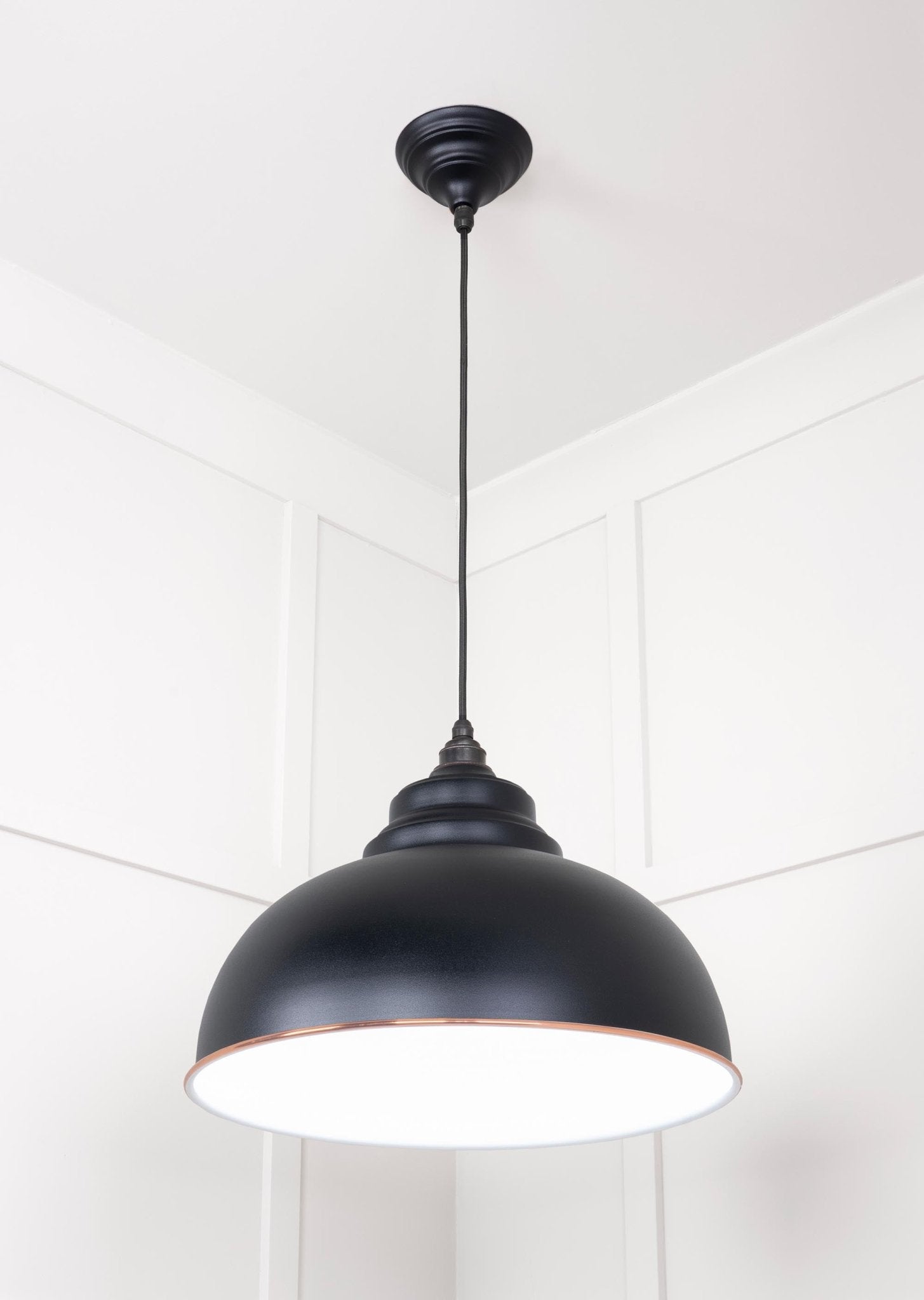 White Gloss Harborne Pendant | Elan Black - From The Anvil - EB London