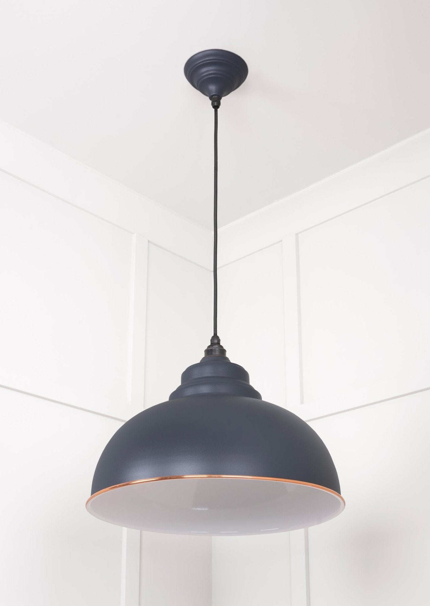 White Gloss Harborne Pendant | Slate - From The Anvil - EB London
