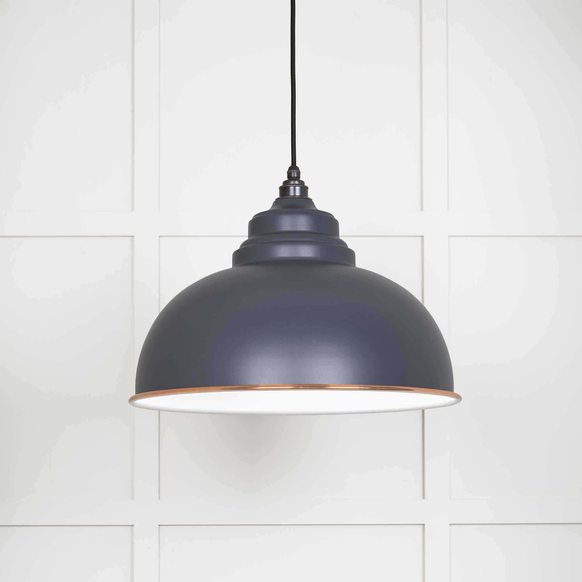 White Gloss Harborne Pendant | Slate - From The Anvil - EB London