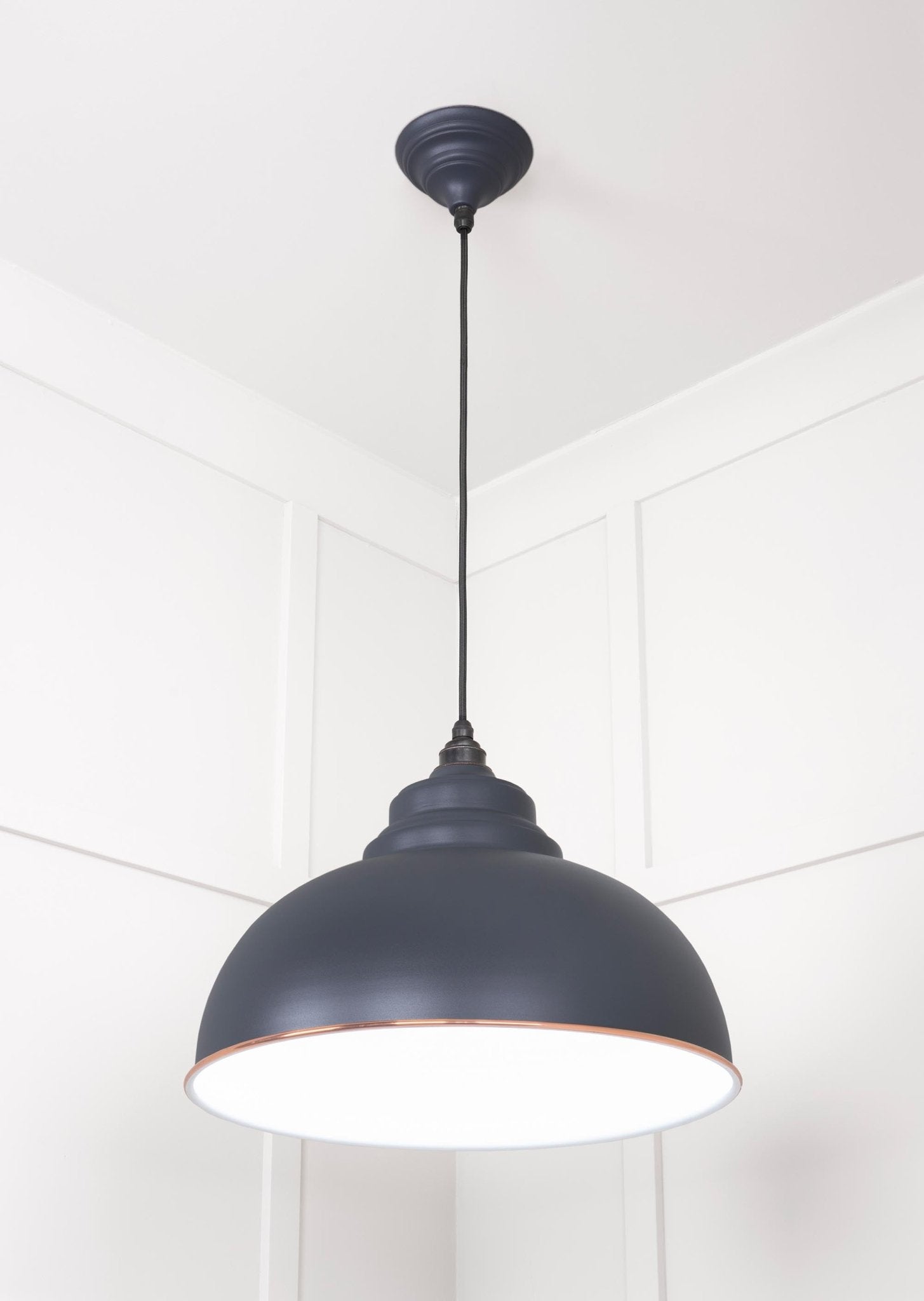 White Gloss Harborne Pendant | Slate - From The Anvil - EB London