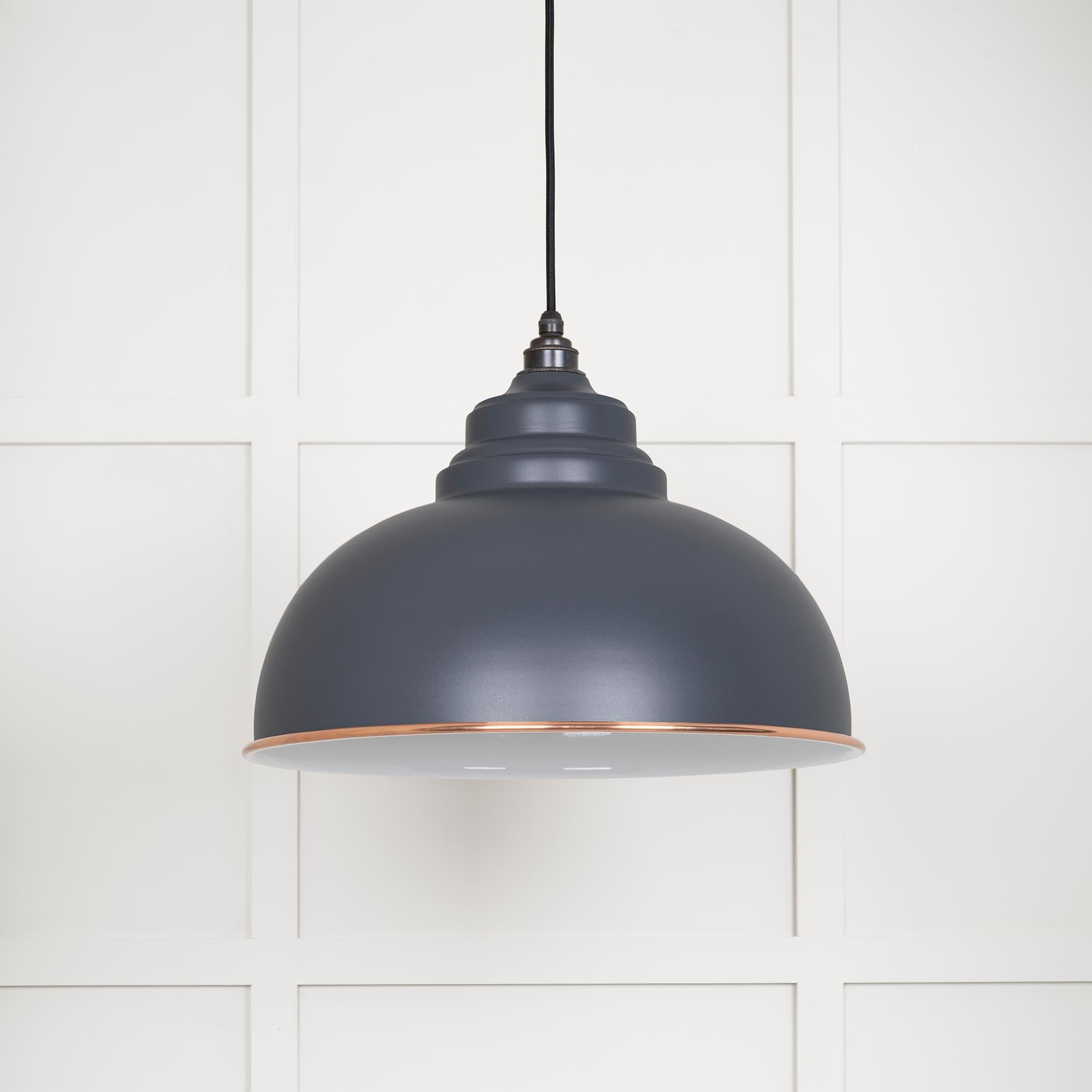 White Gloss Harborne Pendant | Slate - From The Anvil - EB London
