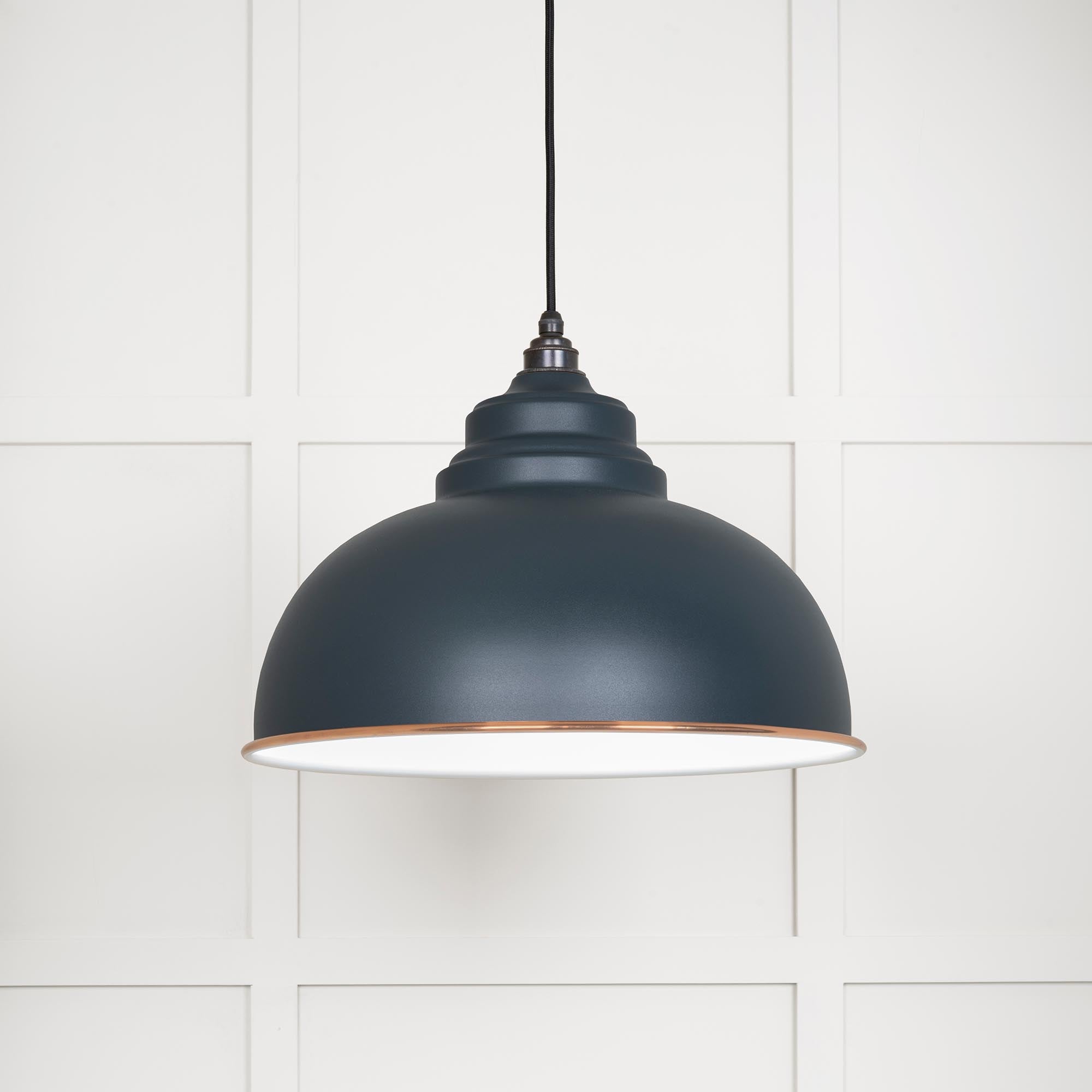 White Gloss Harborne Pendant | Soot - From The Anvil - EB London