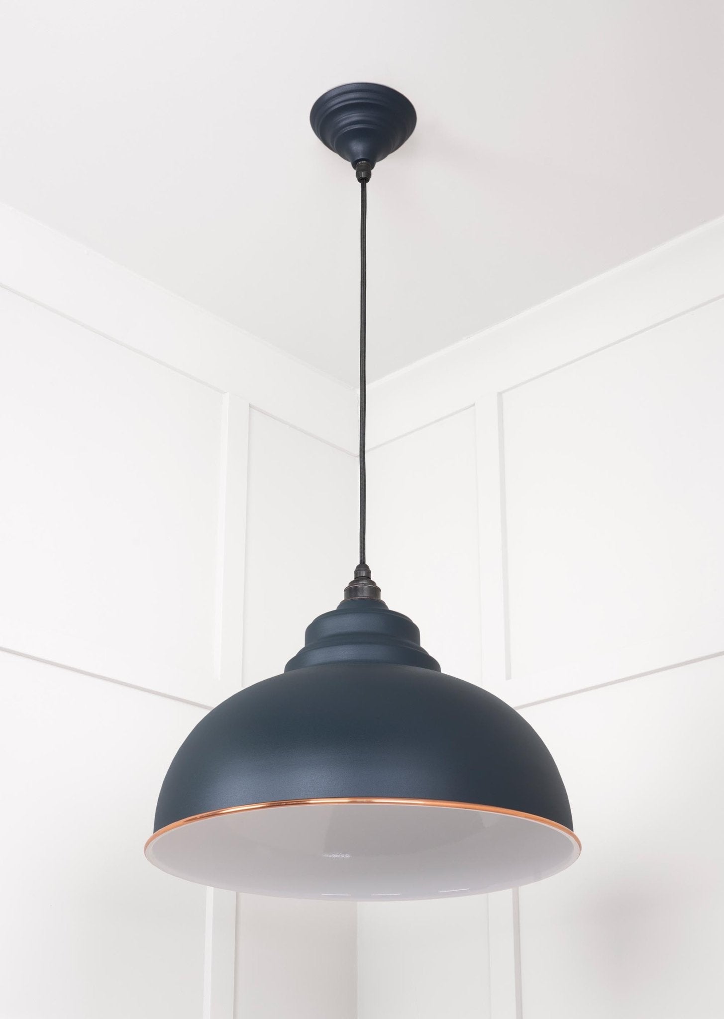 White Gloss Harborne Pendant | Soot - From The Anvil - EB London