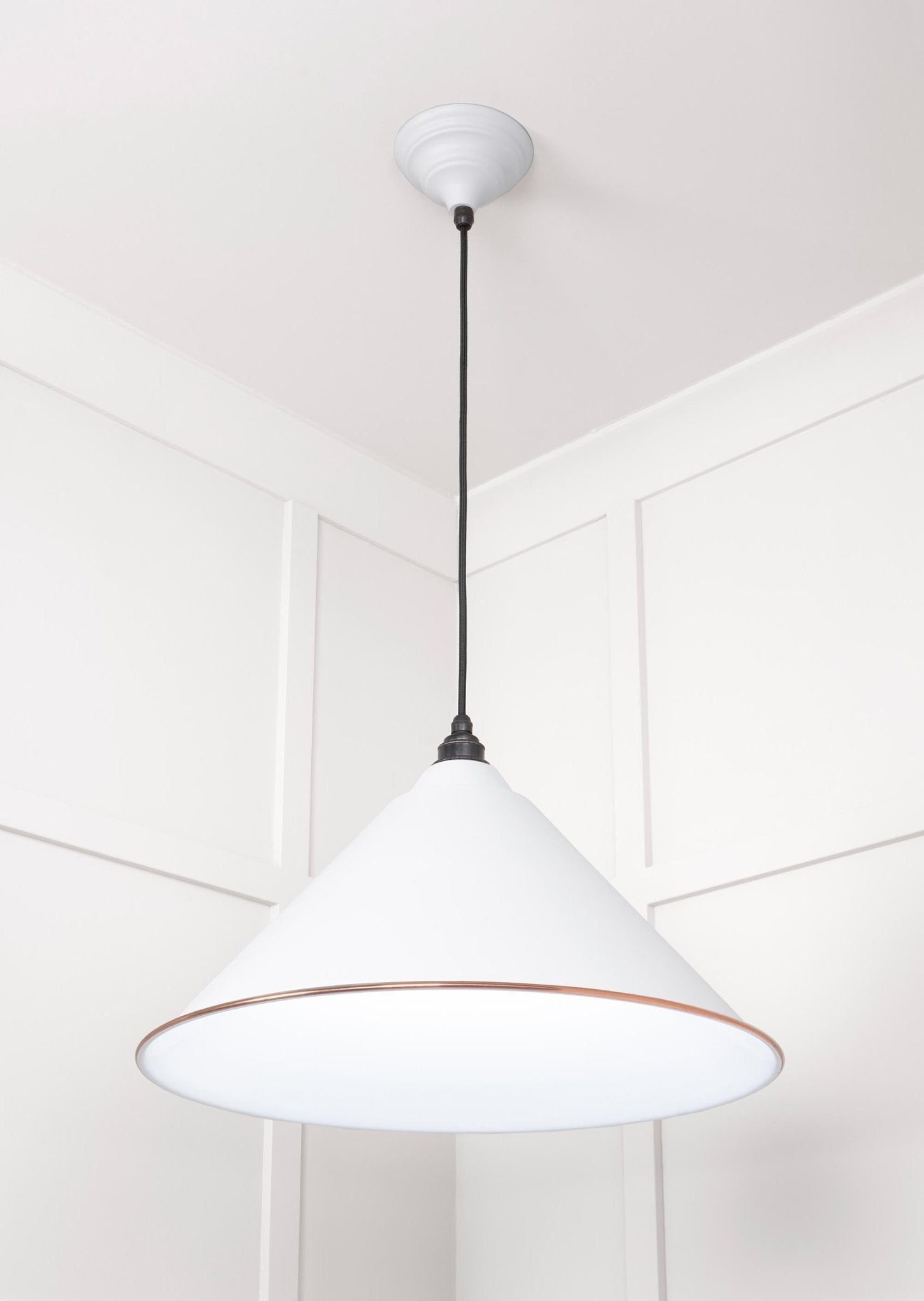 White Gloss Hockley Pendant | Accent Flock - From The Anvil - EB London