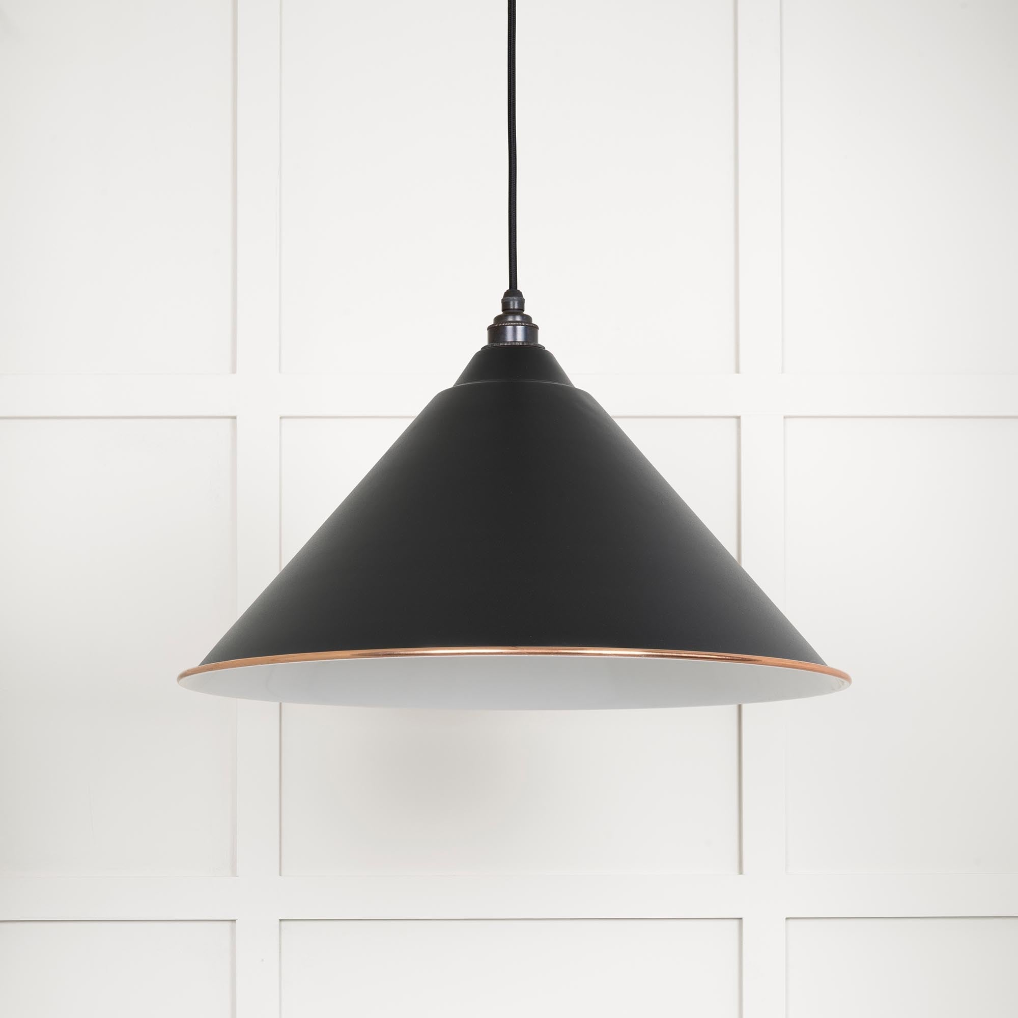 White Gloss Hockley Pendant | Elan Black - From The Anvil - EB London