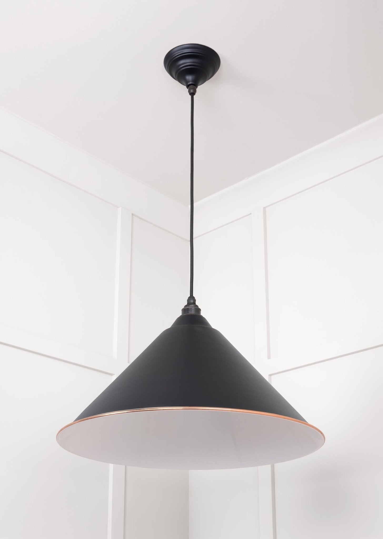 White Gloss Hockley Pendant | Elan Black - From The Anvil - EB London
