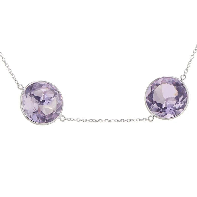 necklace eight pale purple amethyst gemstones by Deakin & Francis at EB London