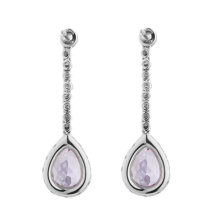 White Gold Sapphire, Diamond and Kunzite Drop Earrings – Deakin & Francis - EB London