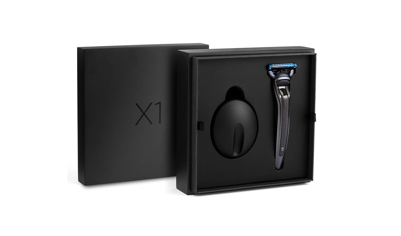 X1 Carbon Shaving Set with Stand (Gillette Fusion5 Razor) - Bolin Webb - EB London