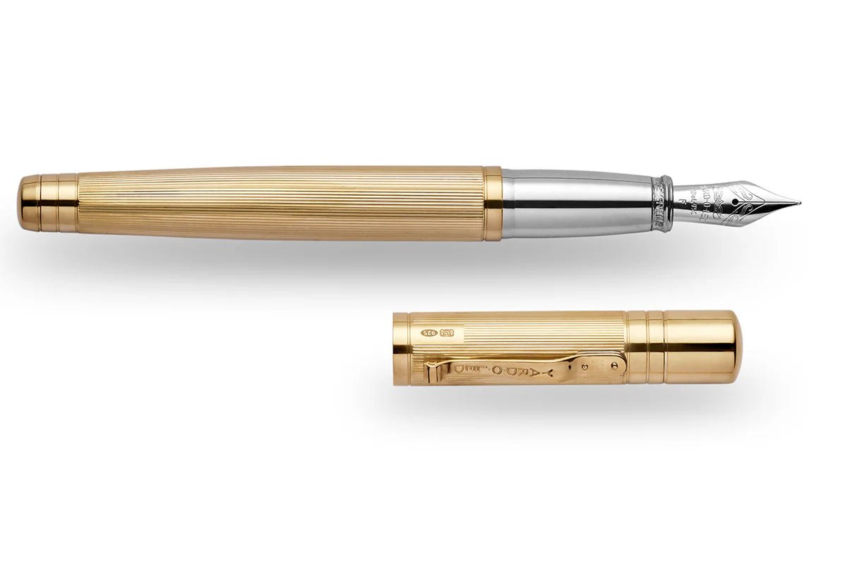 Yard-O-Led - The Pinstripe 72 Gold Vermeil Grand Fountain Pen - EB London