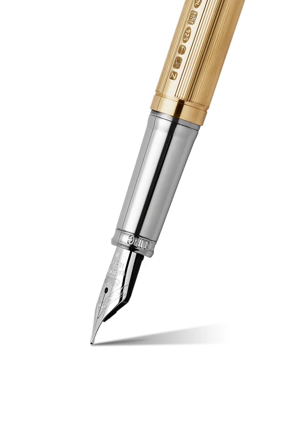 Yard-O-Led - The Pinstripe 72 Gold Vermeil Standard Fountain Pen - EB London