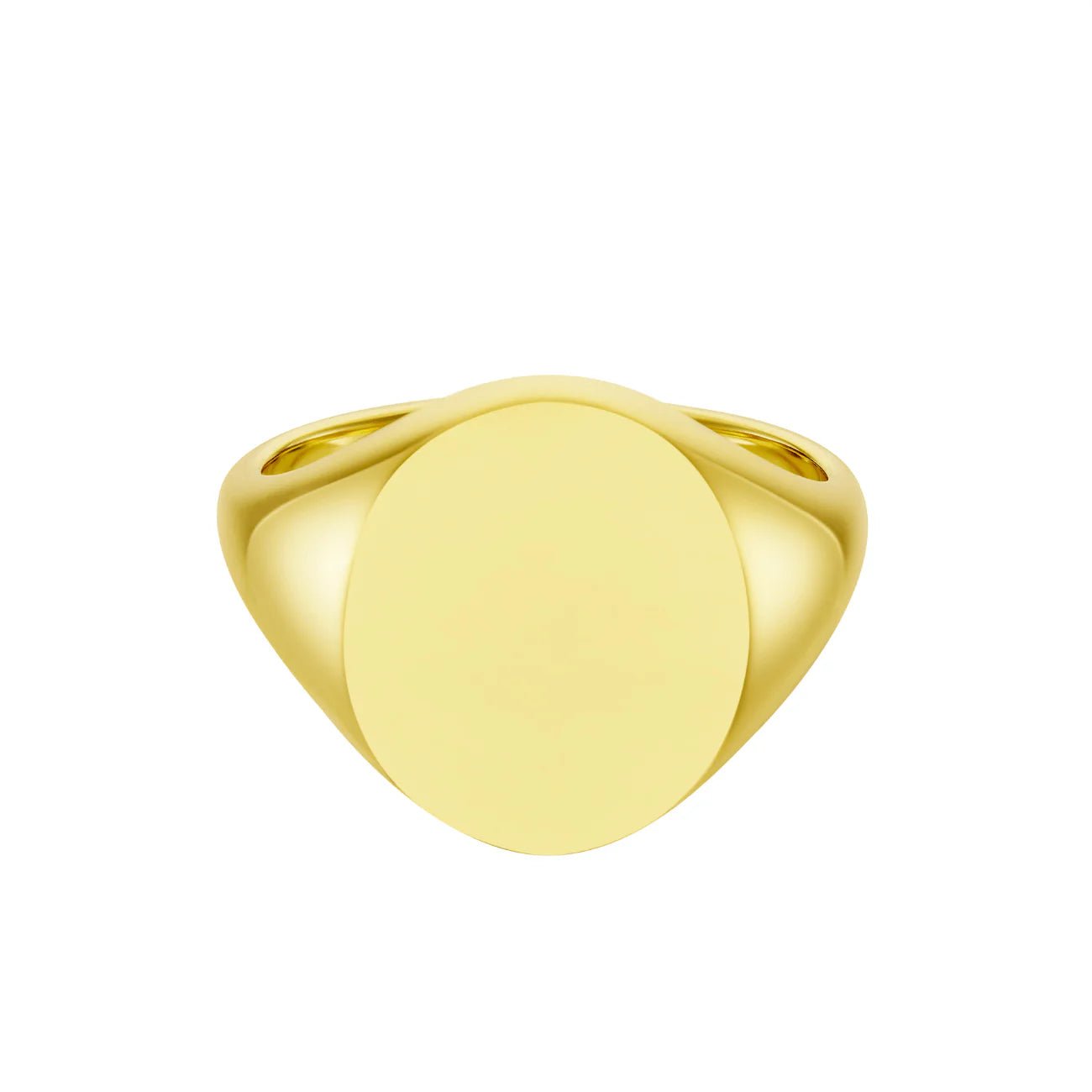 Yellow Gold Oval Signet Ring (16.5x14mm) – 18ct – Deakin & Francis - EB London