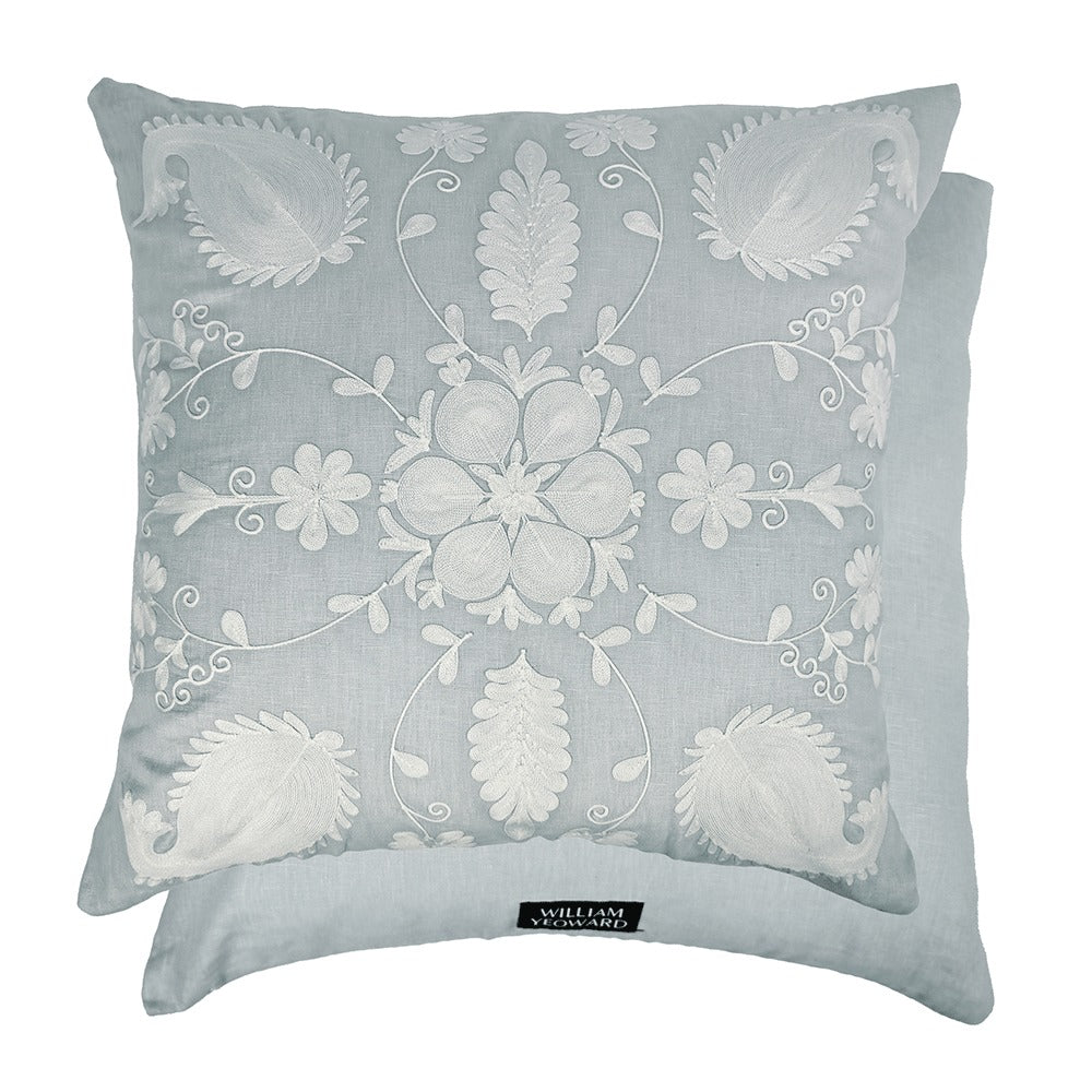 William Yeoward Zinnia - Duck Egg 60x60cm Cushion luxury cushion - EB London product image 1